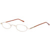 Schlichte, schmale Metall - Lesebrille OR5 mit Federscharnier in Gold + 1,00 dpt