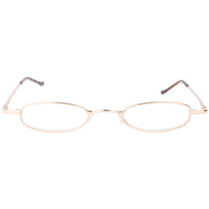 Schlichte, schmale Metall - Lesebrille OR5 mit Federscharnier in Gold + 1,50 dpt