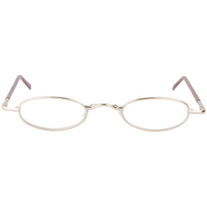 Schlichte, schmale Metall - Lesebrille OR5 mit Federscharnier in Gold + 1,50 dpt