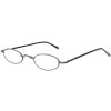 Schlichte, schmale Metall - Lesebrille OR5 mit Federscharnier in Gun + 1,00 dpt