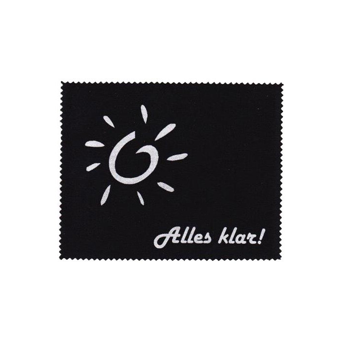 Hochwertiges Microfasertuch in Schwarz mit Aufdruck und Schriftzug