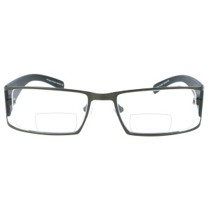 Schlichte Bifokalbrille MAEVE aus leichtem Acetat mit flexiblem Metall-Nasensteg und individueller Stärke