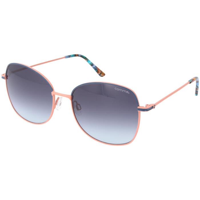 Moderne Sonnenbrille Comma CO 77118 84 in Lachsfarben mit blauen Akzenten und grauer Tönung
