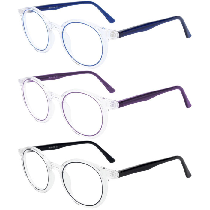 Transparente Fernbrille GWENDA aus Kunststoff mit Farbakzenten in individueller Sehstärke