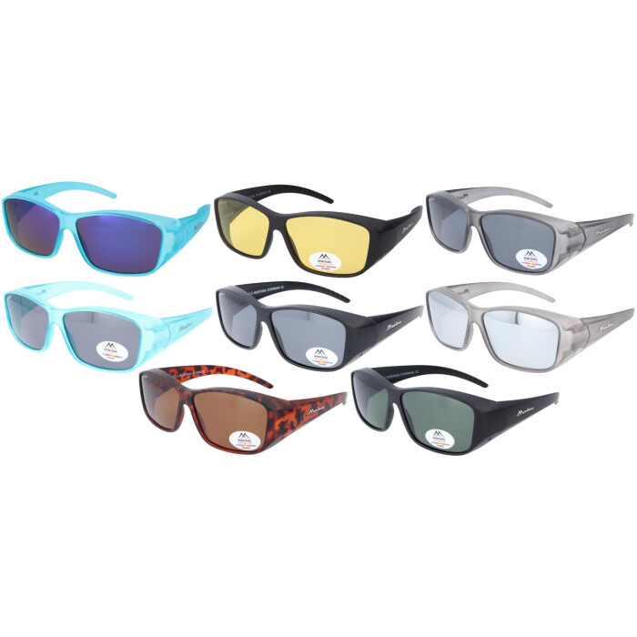 Polarisierende Montana Sonnenbrille / Überbrille inklusive Etui in acht Farben