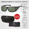 Polarisierende Montana Sonnenbrille / Überbrille FO5A inklusive Etui in Schwarz Matt - Grün