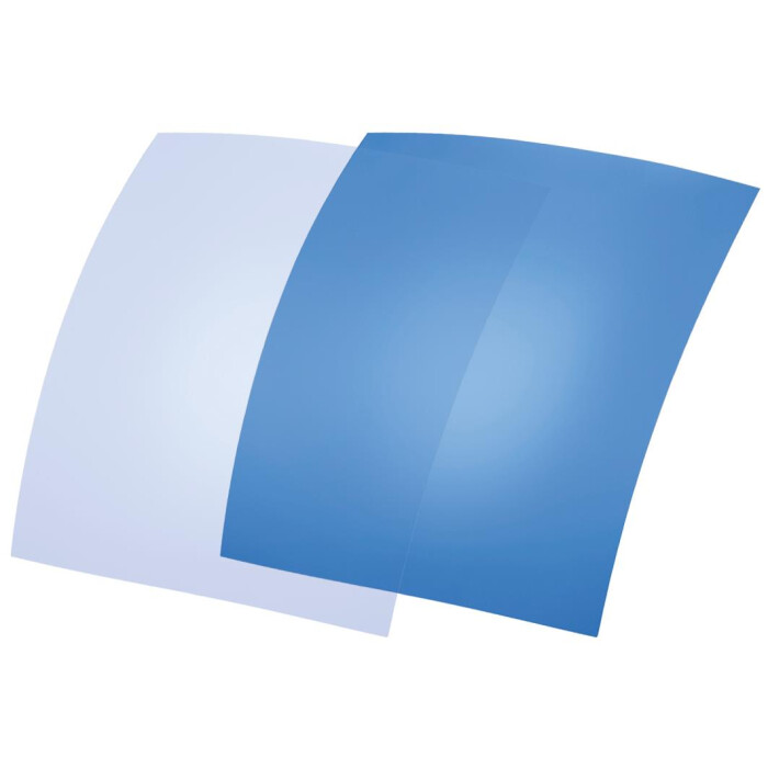 2 x Photochromatische Folien / Plangläser / selbstttönende Ersatzgläser  für Brillen zum selber zuschneiden UV400 Photochromatisch, polarisierend, hellblau-blau, 20-85%