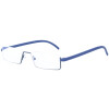 Schmale Lesebrille "Franz" mit einfacher Entspiegelung und Blaulichtfilter blau +3,50 dpt