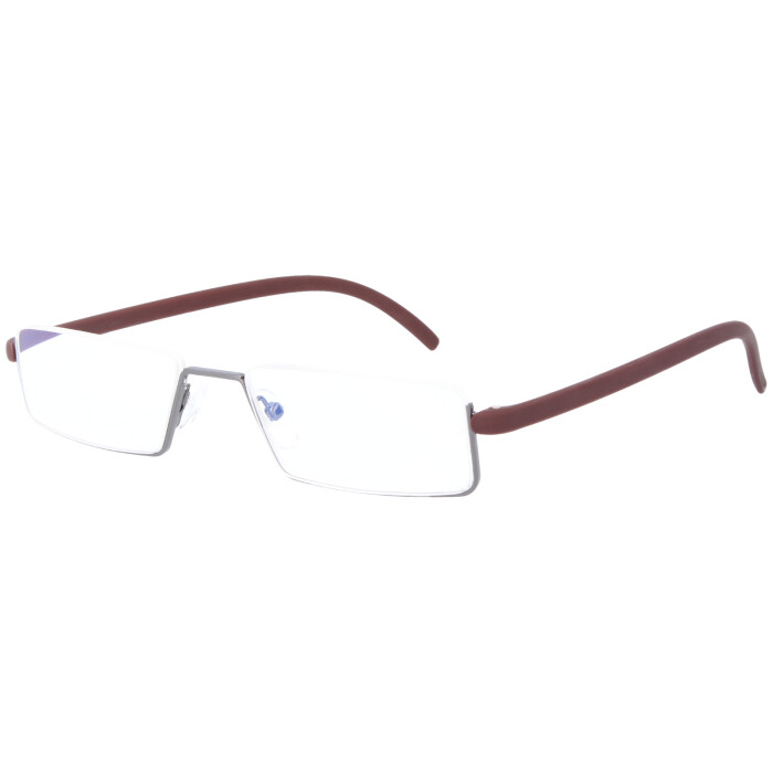 Schmale Lesebrille "Franz" mit einfacher Entspiegelung und Blaulichtfilter braun +2,50 dpt