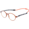 Runde Kunststoff-Lesebrille CASPAR mit auszieh- und verbindbaren Bügelenden Orange + 1,50 dpt