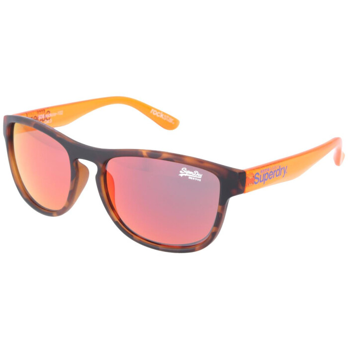 Verspiegelte Superdry Kunststoff-Sonnenbrille ROCKSTAR 102 in Havanna-Orange