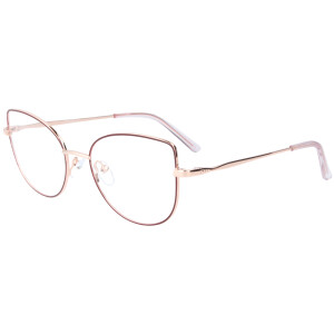Elegante Metall - Fernbrille LENI in Roségold mit Farbakzenten in indiv. Stärke