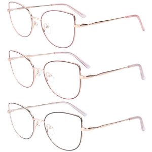 Elegante Metall - Fernbrille LENI in Roségold mit Farbakzenten in indiv. Stärke