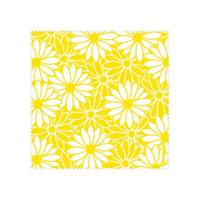 Schickes Polyclean Microfasertuch mit Blumen "Flowers Gelb - Weiß"