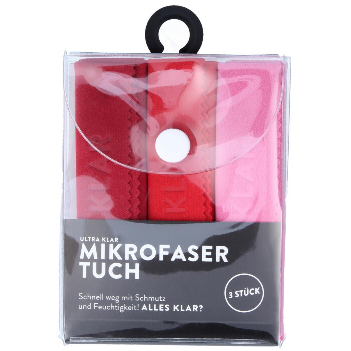Ultra Klar 3 in 1 Mikrofasertücher in einem wunderschönen Rot - Farben - Mix