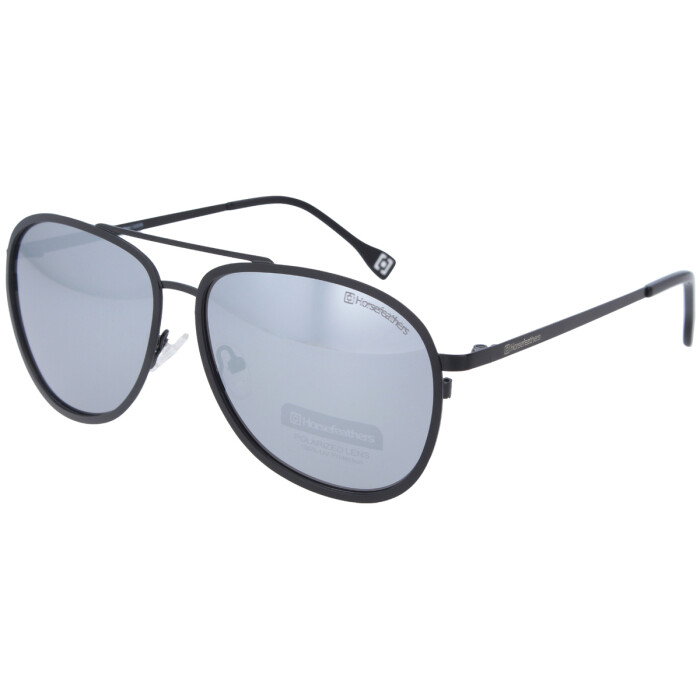 Stylische Metall - Sonnenbrille HS 398041 C5 in Schwarz mit verspiegelten Gläsern