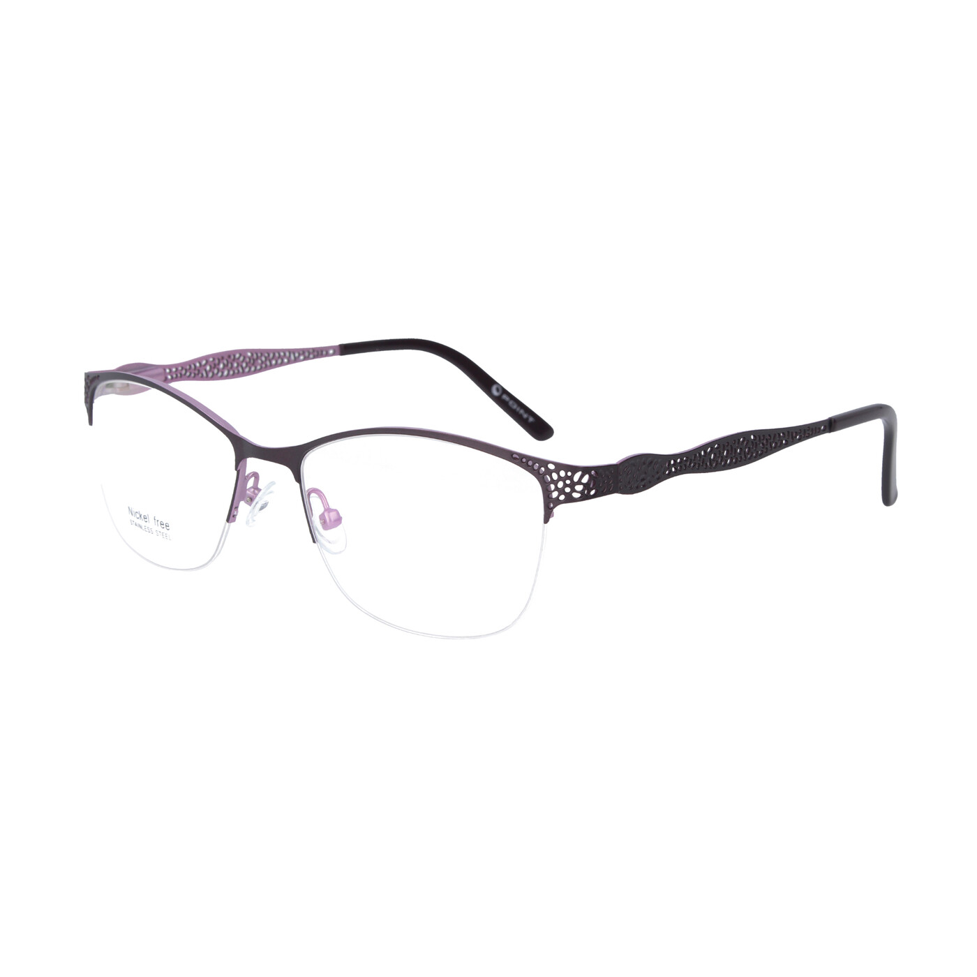 Elegante Damen Halbrand - Brillenfassung POINT 2222 C3 aus Metall in