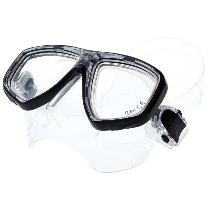 Antiallergische Profi - Tauchmaske TUSA M212 mit Nasenschutz und Kopfband inkl. Maskenbox