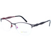 Elegante Damen Halbrand - Brillenfassung POINT 2222 C2 aus Metall in Schwarz / Rot