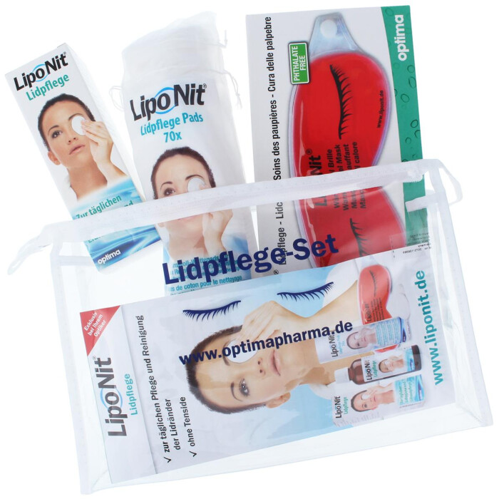 LipoNit Lidpflege - Set zur optimalen Pflege wunderschöner Augen mit praktischer Tasche