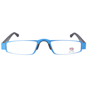 Schmale, leichte Lesebrille I-MAG mit hochwertigem Metall-Etui Blau +2,00 dpt