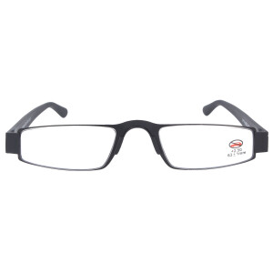 Schmale, leichte Lesebrille I-MAG mit hochwertigem Metall-Etui Schwarz +1,50 dpt