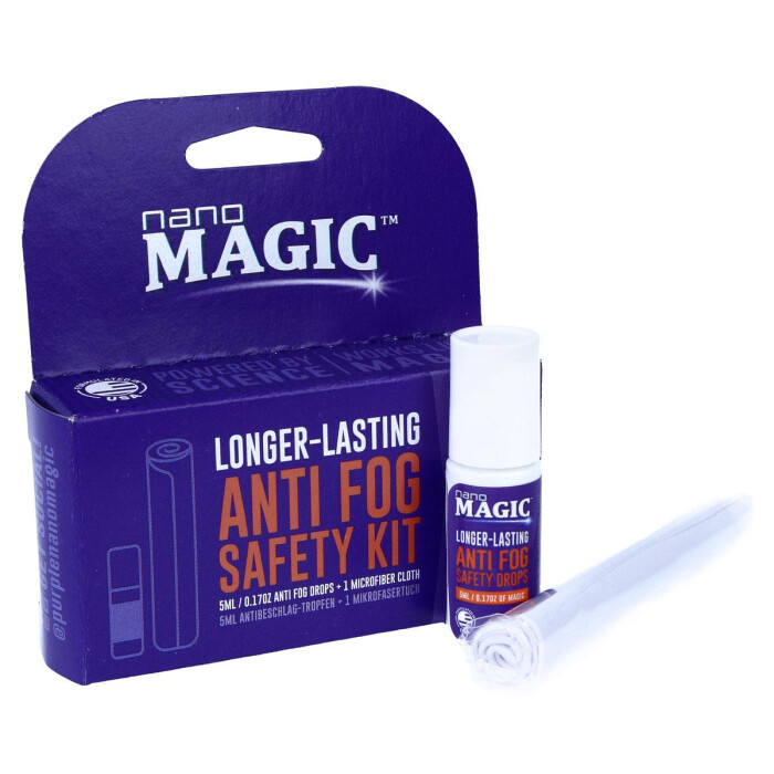 Langanhaltendes Anti-Fog Safety Kit - Set mit Antibeschlag-Tropfen und Mikrofasertuch
