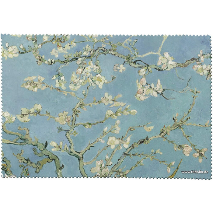 Brillenputztuch Microfaser von FRIDOLIN "Mandelblüte - Van Gogh" 12,5 x 17,5 cm