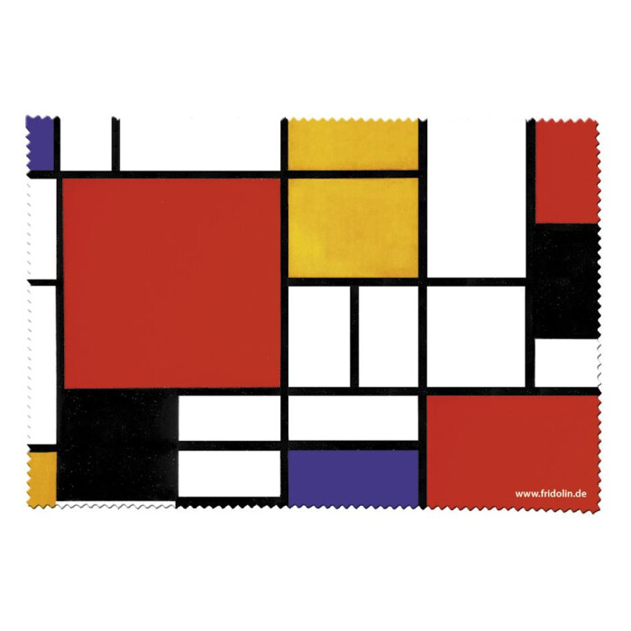 Brillenputztuch aus Microfaser  FRIDOLIN "Mondrian Style" Bauhaus 12,5 x 17,5 cm NEU