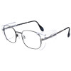 Kleine antik-silberne Schutzbrille 972314 in schmaler Form aus Metall mit individueller Stärke