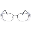 Große antik-silberne Schutzbrille 972301 in schmaler Form aus Metall mit individueller Stärke