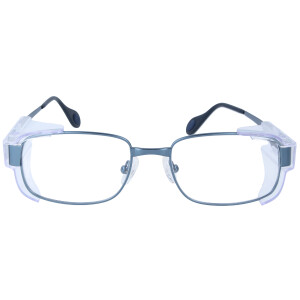 Moderne kleine Schutzbrille aus Metall mit individueller Stärke in Blau