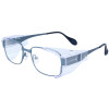 Moderne kleine Schutzbrille aus Metall mit individueller Stärke in Blau