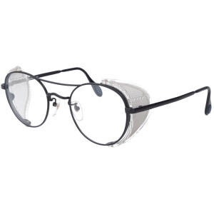 Universale große Schutzbrille aus Metall mit individueller Stärke in Schwarz