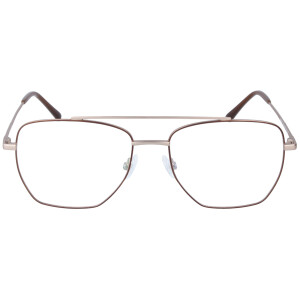Stilvolle Metall - Fernbrille JEFF mit Doppelsteg, moderner eckiger Form und individueller Sehstärke