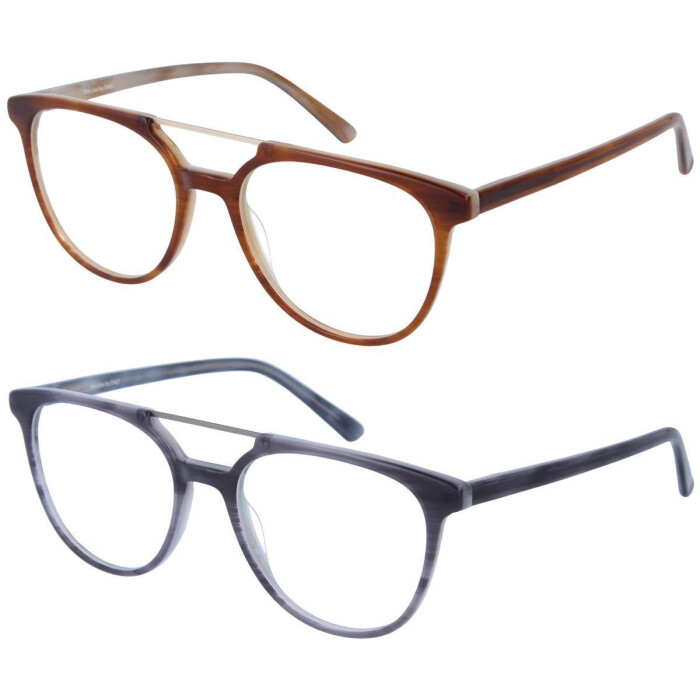 Nostalgische Kunststoff - Lesebrille ASLAN aus massivem Acetat, mit Federscharnier und individueller Sehstärke