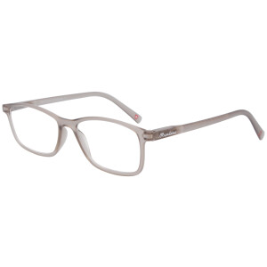 Super flache Lesebrille MR51 aus hochwertigem Kunststoff mit Federscharnier und Etui in Beige + 2,50 dpt