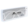 Super flache Lesebrille MR51 aus hochwertigem Kunststoff mit Federscharnier und Etui in Transparent + 2,00 dpt