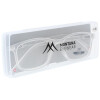 Super flache Lesebrille MR51 aus hochwertigem Kunststoff mit Federscharnier und Etui in Transparent + 2,50 dpt