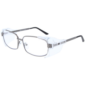 Schlichte Schutzbrille 962201 aus gunfarbenem Metall mit individueller Stärke