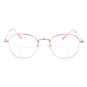 Schicke Metall-Bifokalbrille DYLAN in runder Panto-Form mit individueller Stärke