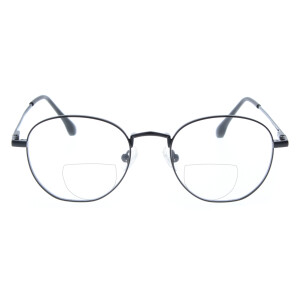 Schicke Metall-Bifokalbrille DYLAN in runder Panto-Form mit individueller Stärke