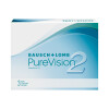 Bausch + Lomb PureVision 2 HD Monatslinsen, sehr dünne sphärische Kontaktlinsen, weich, 3 Stück BC 8.6 mm / DIA 14