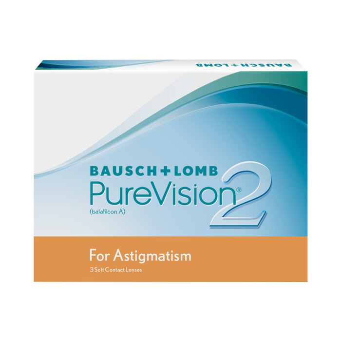 Bausch + Lomb PureVision 2 HD Monatslinsen for Astigmatism, sehr dünne torische Kontaktlinsen, weich, 3 Stück BC 8.9 mm / DIA 14,5