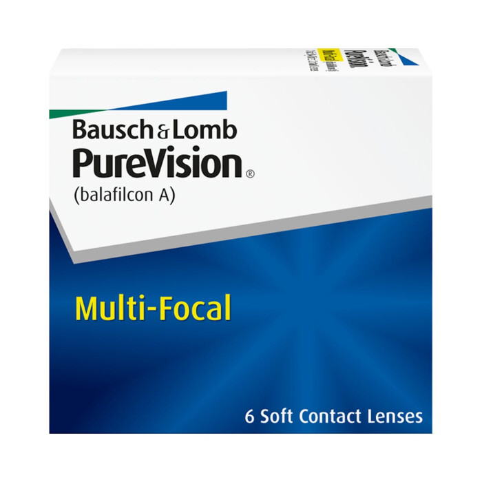 Bausch + Lomb PureVision Multifocal Monatslinsen, Gleitsicht-Kontaktlinsen, weich, 6 Stück BC 8.6 mm / DIA 14