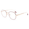 Moderne Fertiglesebrille YOKO aus Metall mit großem Blickfeld und Federscharnier in Rot-Roségold + 2,00 dpt