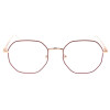 Moderne Fertiglesebrille YOKO aus Metall mit großem Blickfeld und Federscharnier in Rot-Roségold + 2,00 dpt