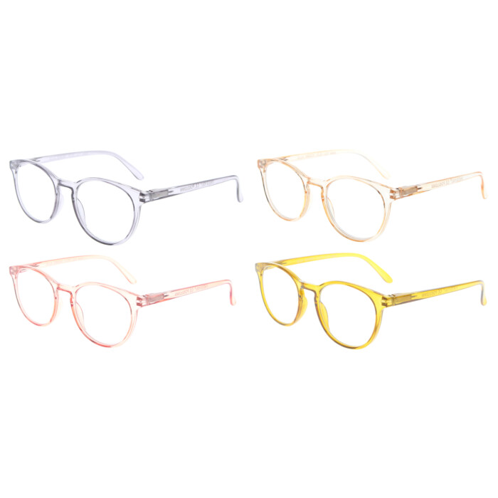 Super moderne Fertiglesebrille ELLA aus transparentem Kunststoff mit Federscharnier