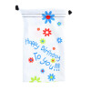 Weicher Microfaser - Beutel für Brillen "Happy Birthday To you" Weiß