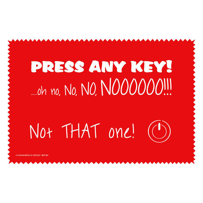 Microfasertuch / Laptoptuch von Rannenberg & Friends "Press Any Key"